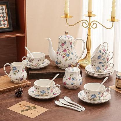 Flowers Ceramic Tea Set，Tea Sets - Image 4