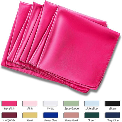P Pothuiny 24 Pcs Hot Pink Satin Napkins 17 x 17 Inch, Satin Cloth Napkins | - Image 6