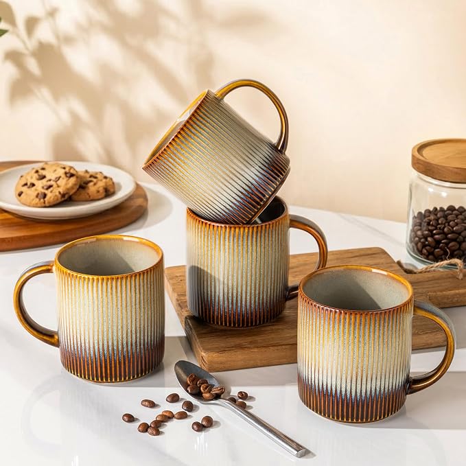 theterra Ceramic Coffee Mugs Set of 6, 14.2 oz Coffee Cups - Image 4