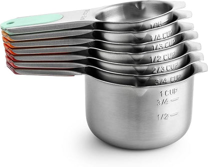 Spring Chef Magnetic Stainless Steel Measuring Cups Set of 7, Desert Sunset | - Image 8