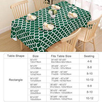 Smiry Square Table Cloth, Waterproof Vinyl Tablecloth with Flannel Backing for Square Tables, Wipeable Spillproof Plastic Tablecloths for Dining, Camping, Indoor and Outdoor (54"x54", Emerald Green)
