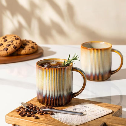 theterra Ceramic Coffee Mugs Set of 6, 14.2 oz Coffee Cups - Image 6