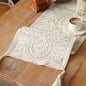 Embroidered Dresser Runner Lace Boho Scarf, 4 Tassel Pendants, Layered Accent by ARTBLOSS