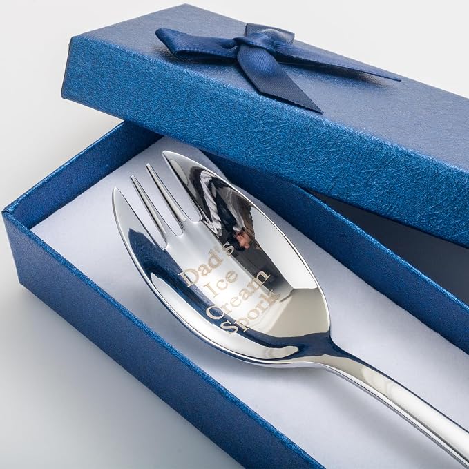 Alata Spork Gift for Dad, 5.7 Inches Salad Forks For Dessert, Ice Cream - Image 4