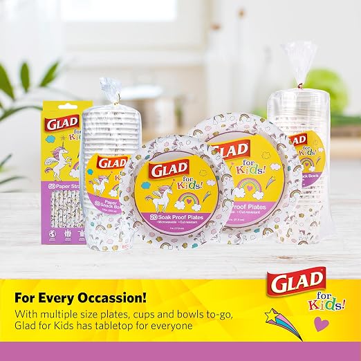 Glad for Kids Unicorn Paper Mini Snack Bowls, Lids Not Included - Image 6