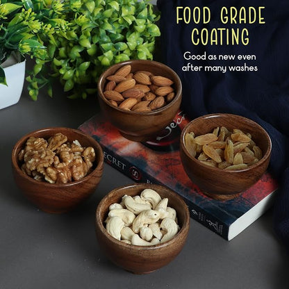 Set of 6 Acacia wood small bowls, 4 fl oz 3.2 * 2 inches | Hand carved small - Image 5
