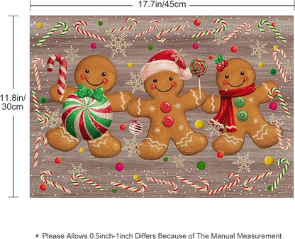 Xmas Placemats Set of 4 Washable Table Place Mats For Dining Kitchen Party Decor