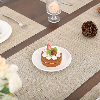 Myir JUN Beige Table Runner Home Decor Dining Table Runners | Vinyl Table - Image 3