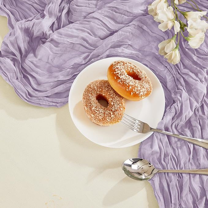 AGIRL 6 Pack Purple Cheesecloth Table Runner 10FT Boho Gauze Home Decor | - Image 4