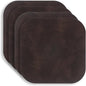 KAF Home Santiago Rectangular Bio Based Vinyl Coasters, Dark Brown by KAFHome