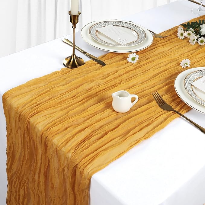 6 Pack Gold Cheesecloth Table Runner 10Ft Gauze Cheese Cloth Table Runner - Image 4