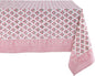 ATOSII Gulbahar White Pink 100% Cotton Fall Rectangle Tablecloth, Handblock Print Floral Table Cloth for Kitchen Dining Linen I Thanksgiving Christmas Weddings Outdoors I 72 X 120 Inches I 10 Seater