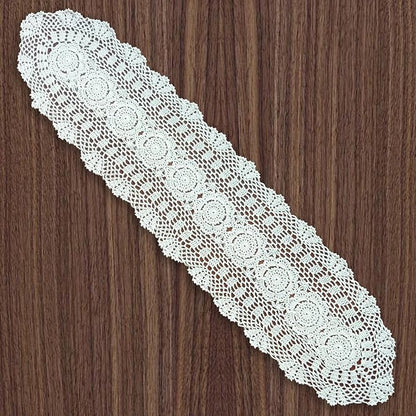 Phantomon Oval Lace Table Runner Doilies Floral Table Scarf Furniture Cloth by Phantomon