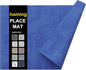 homing Faux Leather Heat Resistant Placemats 6 Packs, Waterproof Wipeable Dining PU Place Mats for Indoor & Outdoor, Easy to Clean, Sea Blue