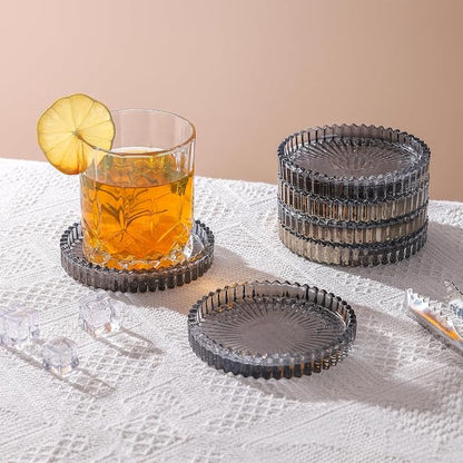 Glass Coasters Round Cup Mat, Decorative Wine Bottle Coaster, Crystal Drink - Image 2