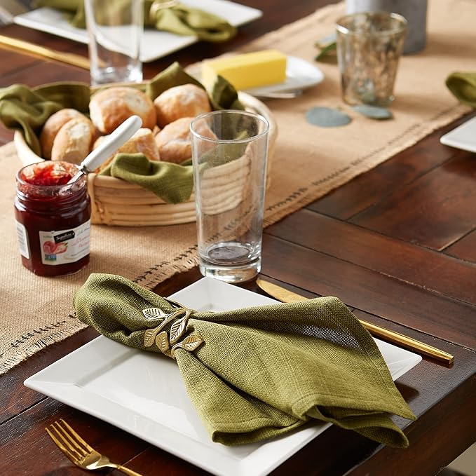 DII Variegated Tabletop Collection, Napkin Set, Olive Green, 6 Piece - Image 5