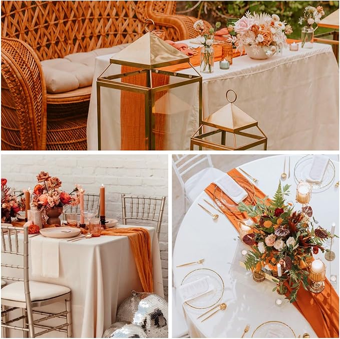 12 Pack Orange Cheesecloth Table Runner 10FT Boho Cheese Cloth Gauze Fabric - Image 6