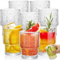 AVLA 8 Pack Vintage Drinking Glassware, 7 oz Romantic Water Juice Glass Tumbler by AVLA