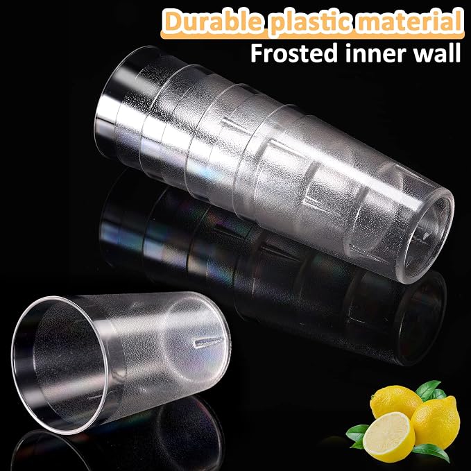 Meanplan 48 Pack Plastic Reusable Drinking Glasses Restaurant Grade 8 oz - Image 3