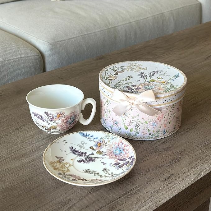 STP GOODS Bone China Tea/Coffee Cup and Saucer in Gift Box Fine Bone China - Image 7