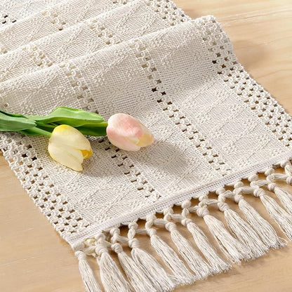 Boho Table Runner Summer Farmhouse Rustic Dining Dresser Scarf Home Decor | by Socomi