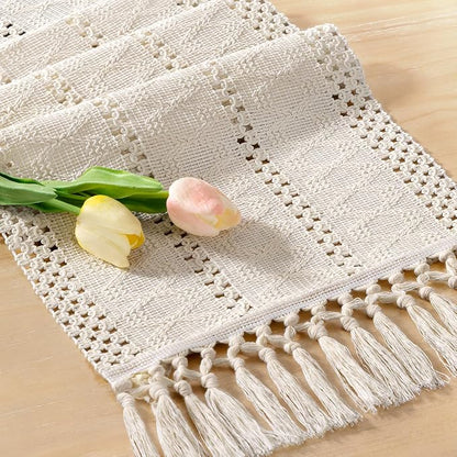 Boho Table Runner Summer Farmhouse Rustic Dining Dresser Scarf Home Decor | by Socomi