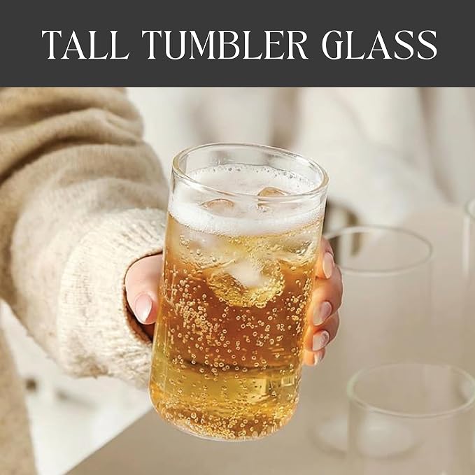 Stone Lain Celina Drinking Glasses Set of 8 – 4 Tall 16.9 oz & 4 Short 12 oz - Image 2