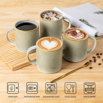 theterra Ceramic Coffee Mugs Set of 6, 14.2 oz Coffee Cups - Image 4