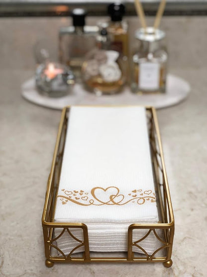 Antique Gold Elegant Sturdy Guest Napkin Holder | Premium Disposable Paper Hand - Image 3