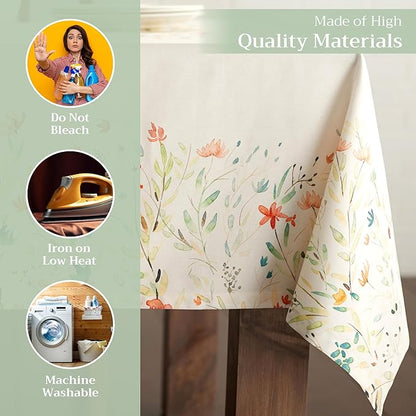 Maison d' Hermine Table Cloth Square Table 100% Cotton 54 x 54 Inches Tablecloth Reusable Decorative Everyday Use for Dining Room, Farmhouse, Home, Party, Festive & Wedding Spring Summer - Colmar