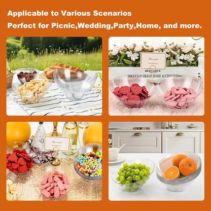 12 Pack Clear Plastic Serving Bowls - Image 6