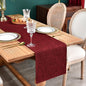 NEWISHER Reversible Double Layer Table Runner Faux Linen Fabric, 13x48inch | by Newisher