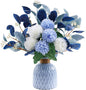 Artificial Flowers with vases, Fake Hydrangea with Eucalyptus Bouquet Combination, Living Room Family Banquet Party Wedding Decoration…