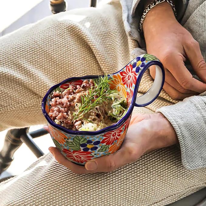 ALMA 16oz Soup Bowl with Handle, Ceramic Soup Cup - Image 2