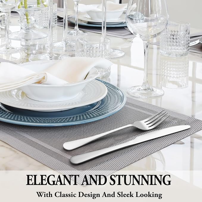 24 Pcs Silverware Set with Steak Knives - Image 6