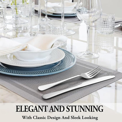 24 Pcs Silverware Set with Steak Knives - Image 6