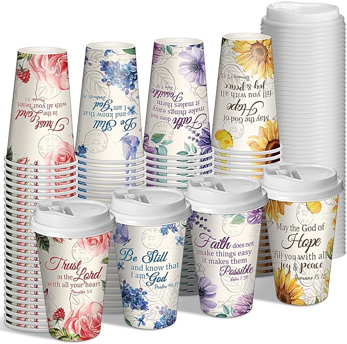 Dandat 50 Pcs Christian Disposable Coffee Cups by Dandat