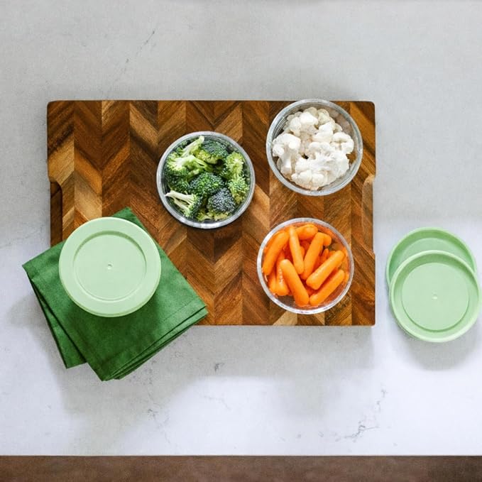 8-Piece Glass Food Storage Containers Set | 1-Cup, Leakproof | Microwave - Image 2