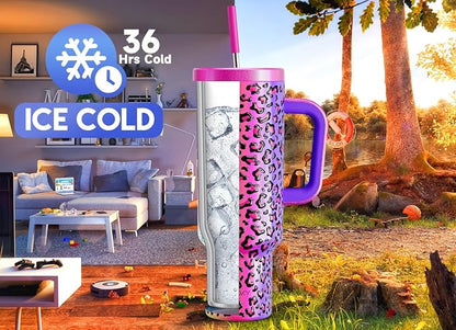 Meoky 50 oz Tumbler with Handle, Tumbler with Lid and Straw, Insulated - Image 2