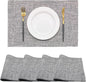 Rilassato Textile Placemats, Set of 4 Heat-Resistant Placemats for Kitchen Table, Washable Durable Linen Table Mats Woven Placemats (4, Light Grey)