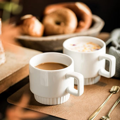 Miamolo Coffee Mugs Set of 4, Stackable Coffee Cups - Image 8
