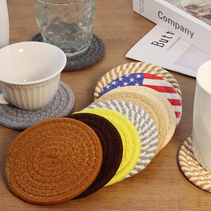 Coasters Set of 4 for Drinks, Cotton Woven 4 Colors Absorbent Boho Coasters for - Image 5
