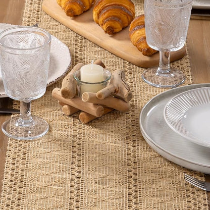 MLMW Boho Table Runner 60 inches Small Coffee Table Runner Rustic Burlap - Image 5