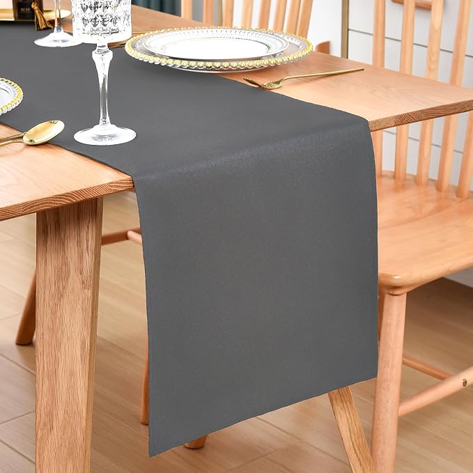 Wolkemer Farmhouse Grey Table Runner Dining Table Runners 48 Inches Long | by Wolkemer