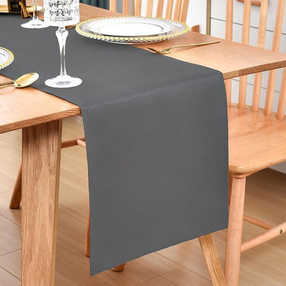 Wolkemer Farmhouse Grey Table Runner Dining Table Runners 90 Inches Long | by Wolkemer