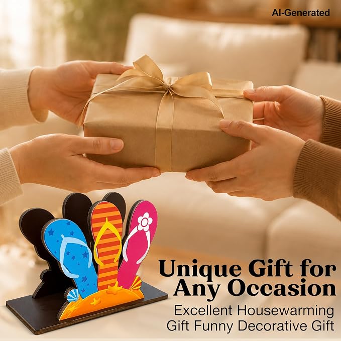 Summer Flip Flops Decor Wood Napkin Holder - Image 7