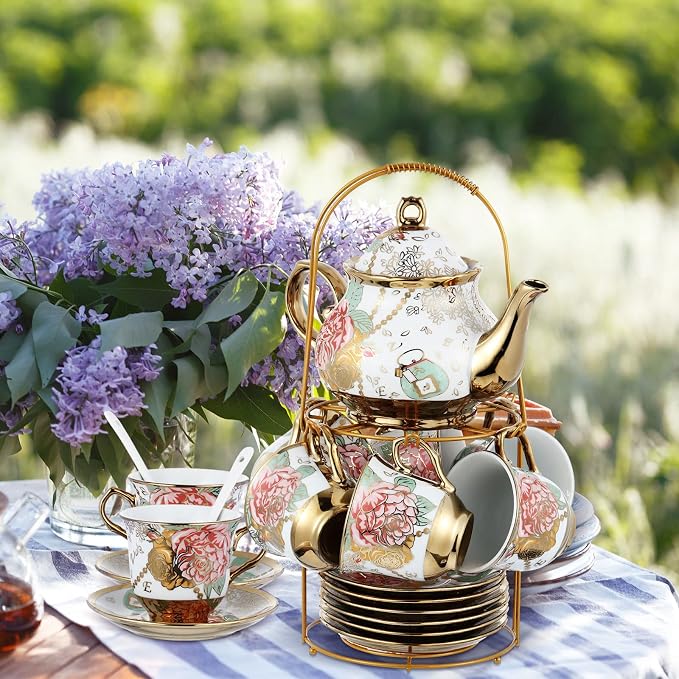 Zhehao 20 Pcs Porcelain Tea Set - Image 4