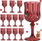 7OZ Plastic Wine Glasses, Reusable Vintage Goblets Unbreakable Drinking Glasses by Unknown