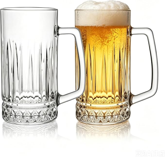Beer Mugs For Freezer, 20 oz Large Heavy Glass Mugs by Unknown