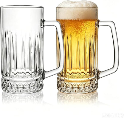 Beer Mugs For Freezer, 20 oz Large Heavy Glass Mugs by Unknown